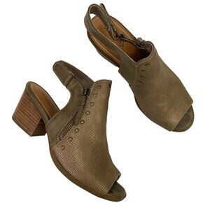 BareTraps Ivella Faux Leather Open Toe Block Heel Slingback Ankle Booties 8.5M